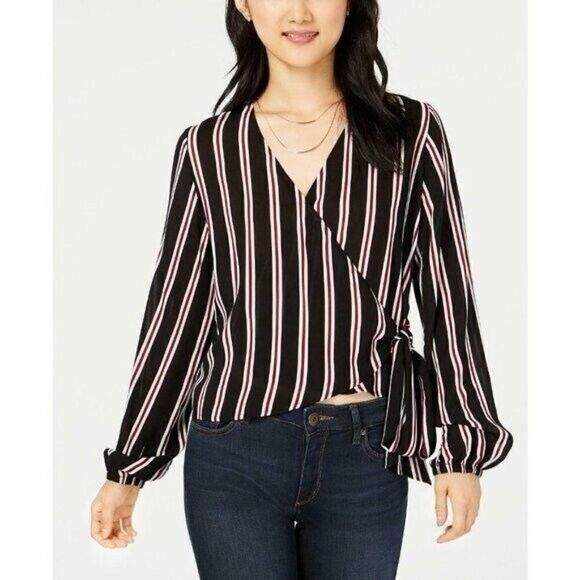 Polly & Esther Junior’s Multi colored stripe Side Tie Wrap Top, S - Picture 1 of 11